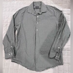 Kenneth Cole Men's Green and Blue Plaid Button Down Shirt
